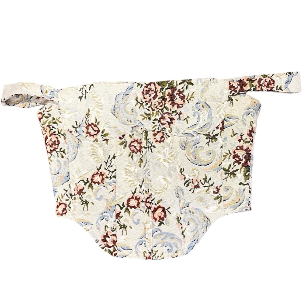 Maniere De Voir Bonnie Floral-Jacquard Bardot Corset Top Wuthering Heights 12 - Picture 3 of 10